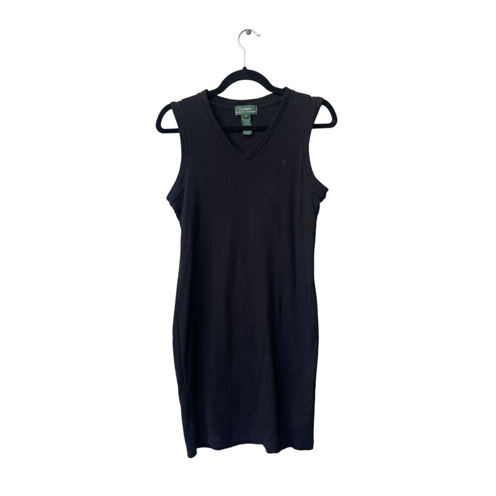 Ralph Lauren Women Dress Size S Shirt Logo Tennis Rugby‎ Black Summer Sleeveless